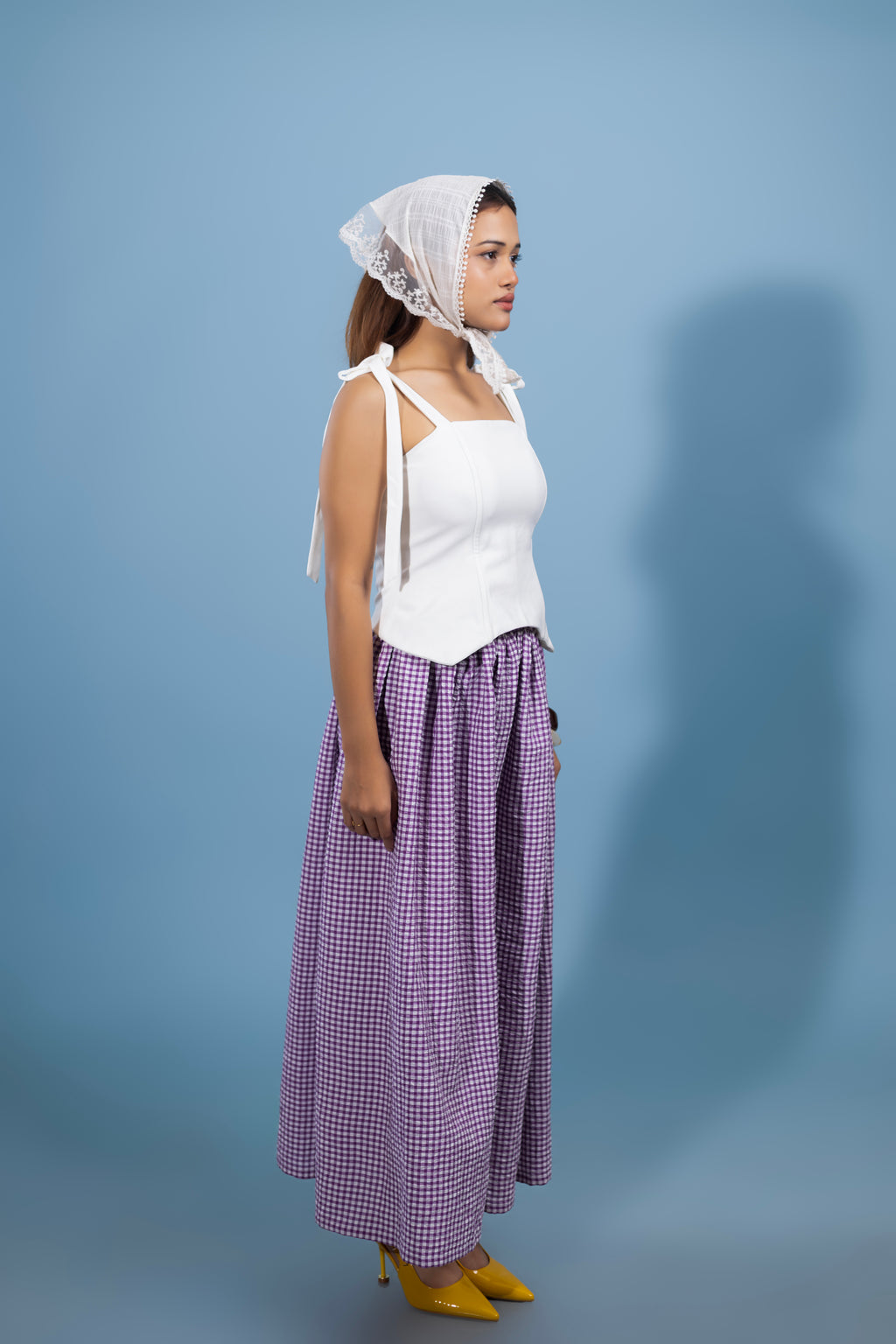 The Gingham Sonnet Corset Top with Gingham Skirt