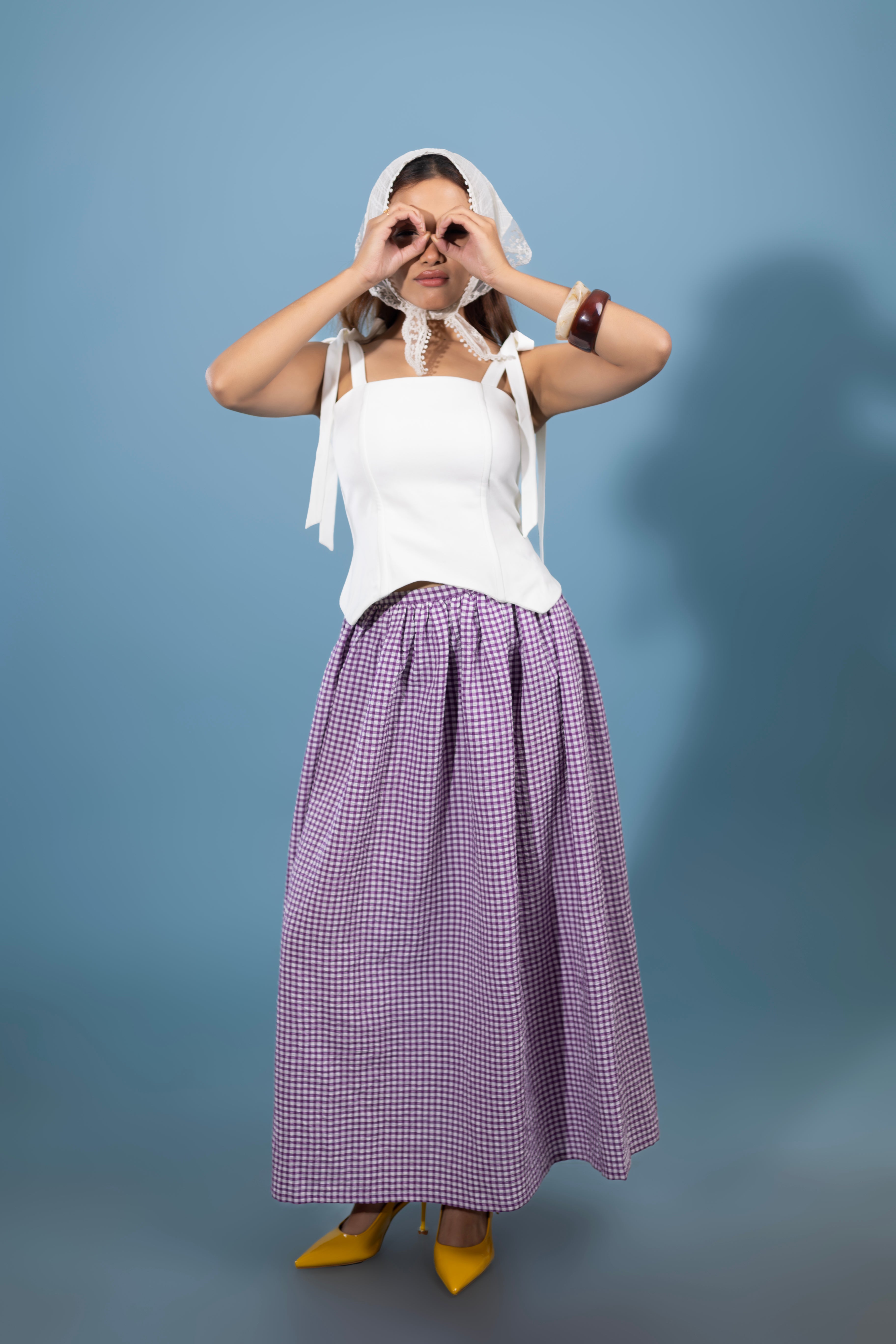 The Gingham Sonnet Corset Top with Gingham Skirt