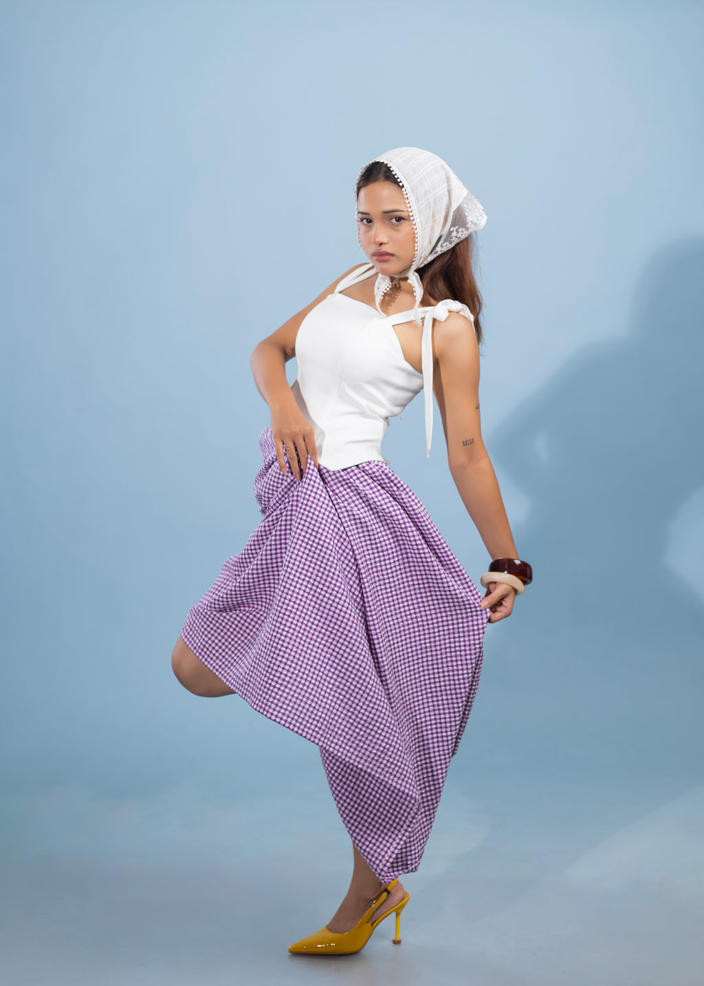 The Gingham Sonnet Corset Top with Gingham Skirt